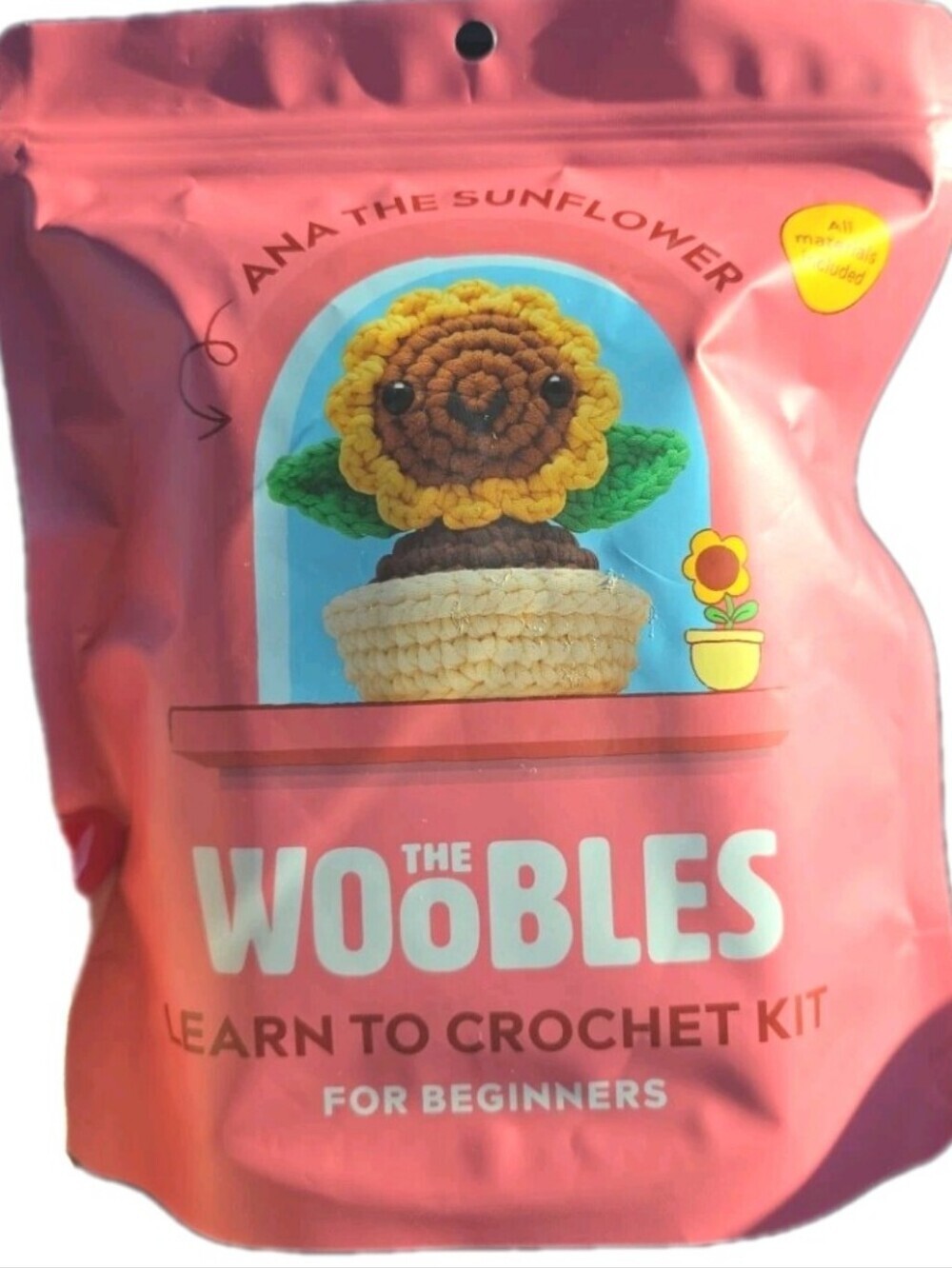 The Woobles ANA the Sunflower Learn To Crochet Kit NEW Crafting For Beginner NEW